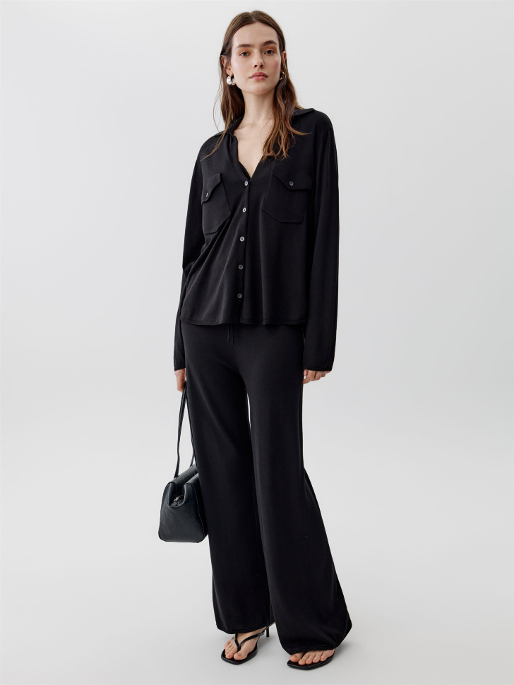 вязаный кардиган из смесового модала премиум качества от бренда sela вид слева