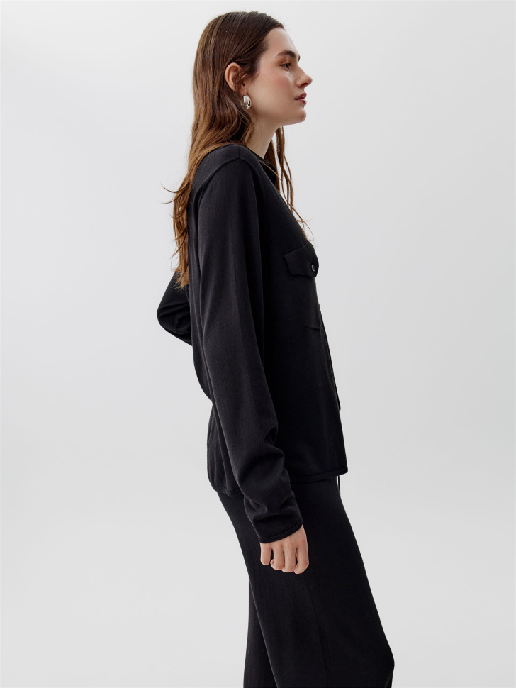 вязаный кардиган из смесового модала премиум качества из россии вид сбоку