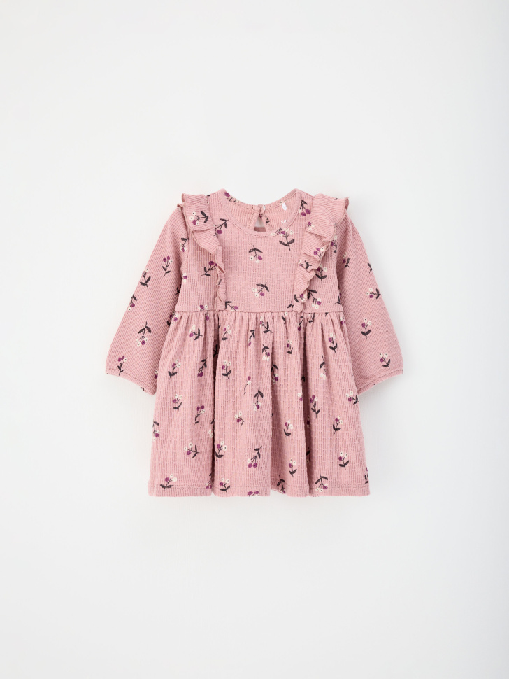 Трикотажное платье с принтом для малышей - фото 1