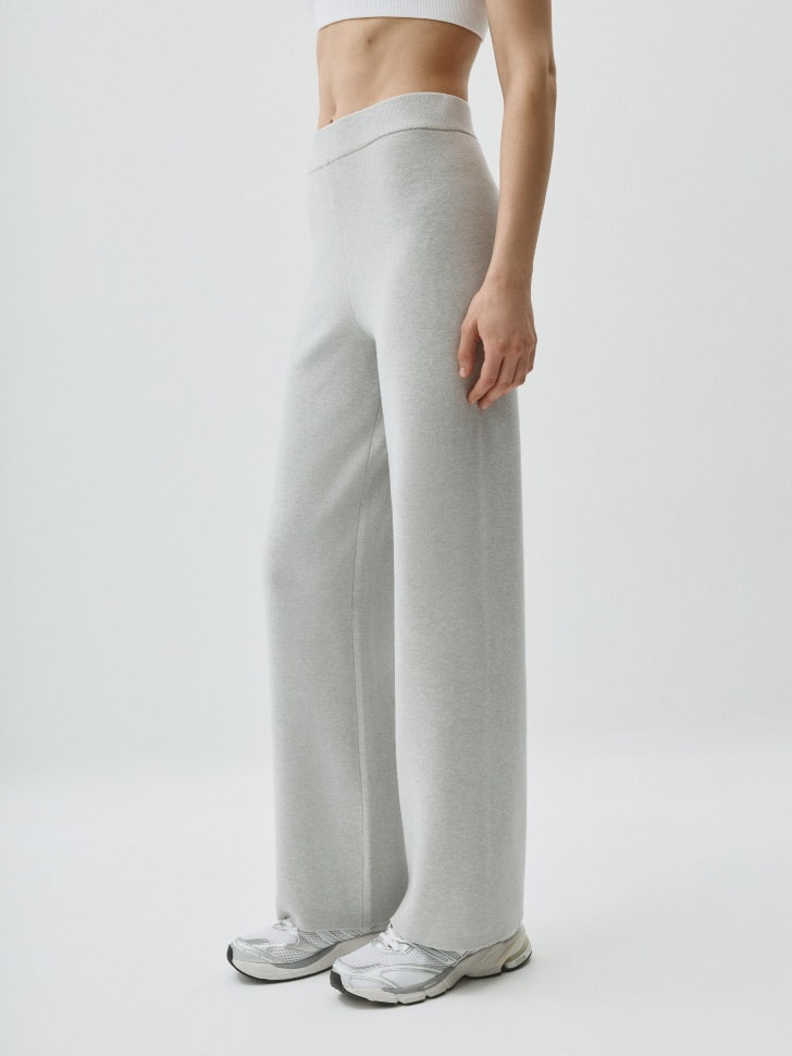 Прямые вязаные брюки Sela, серый, арт. 38256