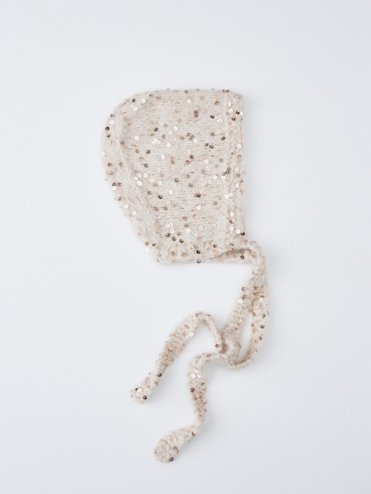 вязаная шапка-чепчик с содержанием шерсти 4610517151469 в интернет магазине