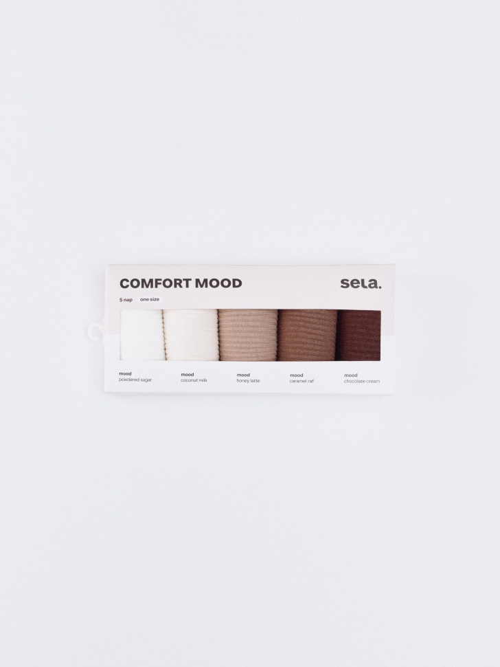 набор из 5 пар носков от бренда sela вид слева