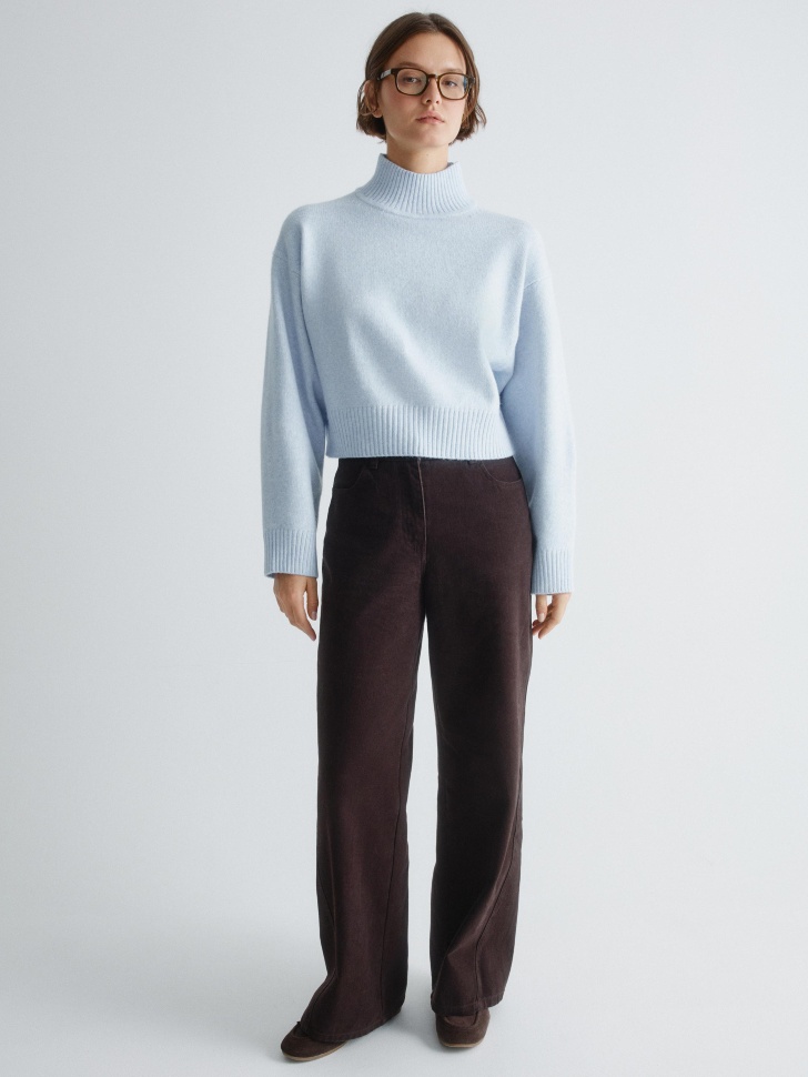 прямые брюки из хлопка с эффектом стирки 4610517313195 фотография