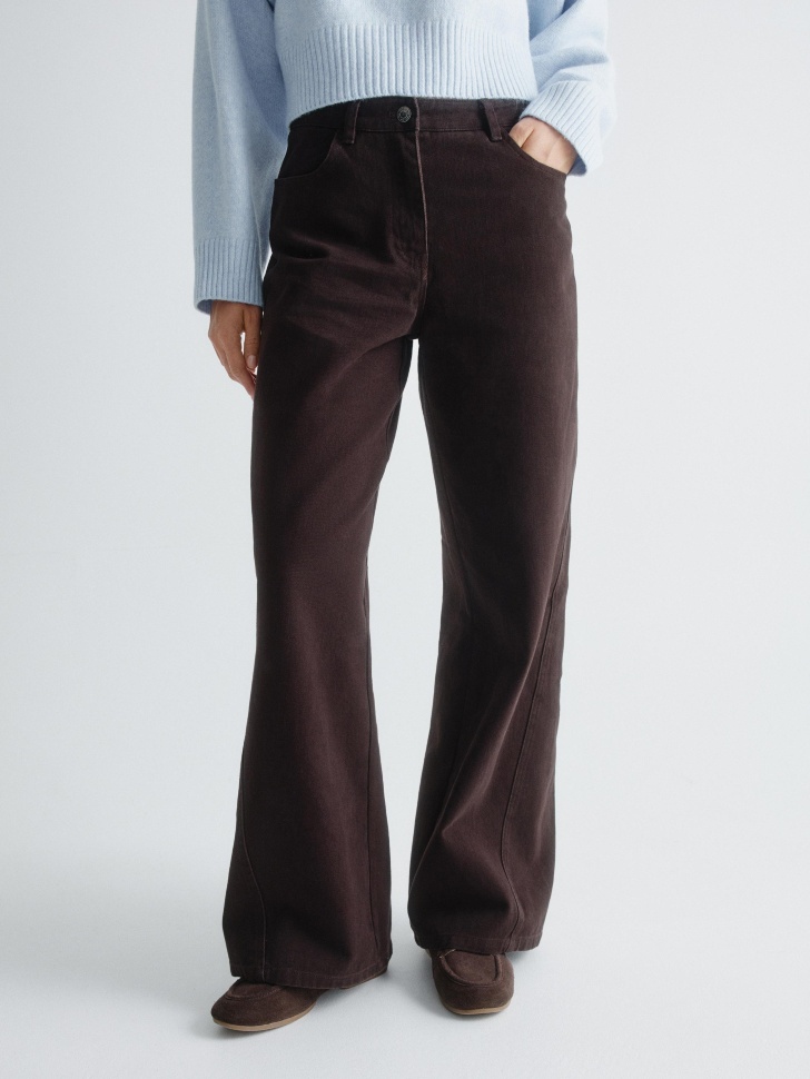 прямые брюки из хлопка с эффектом стирки 4610517313195 по акции