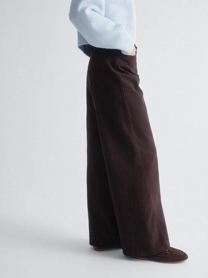 прямые брюки из хлопка с эффектом стирки 4610517313195 в интернет магазине