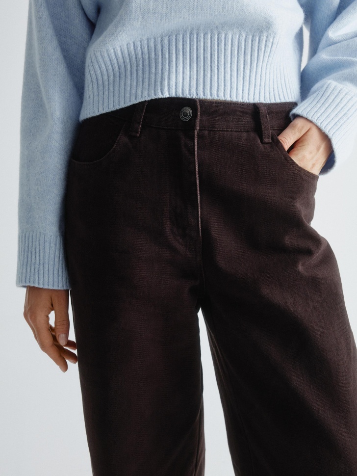 прямые брюки из хлопка с эффектом стирки 4610517313195 купить с доставкой