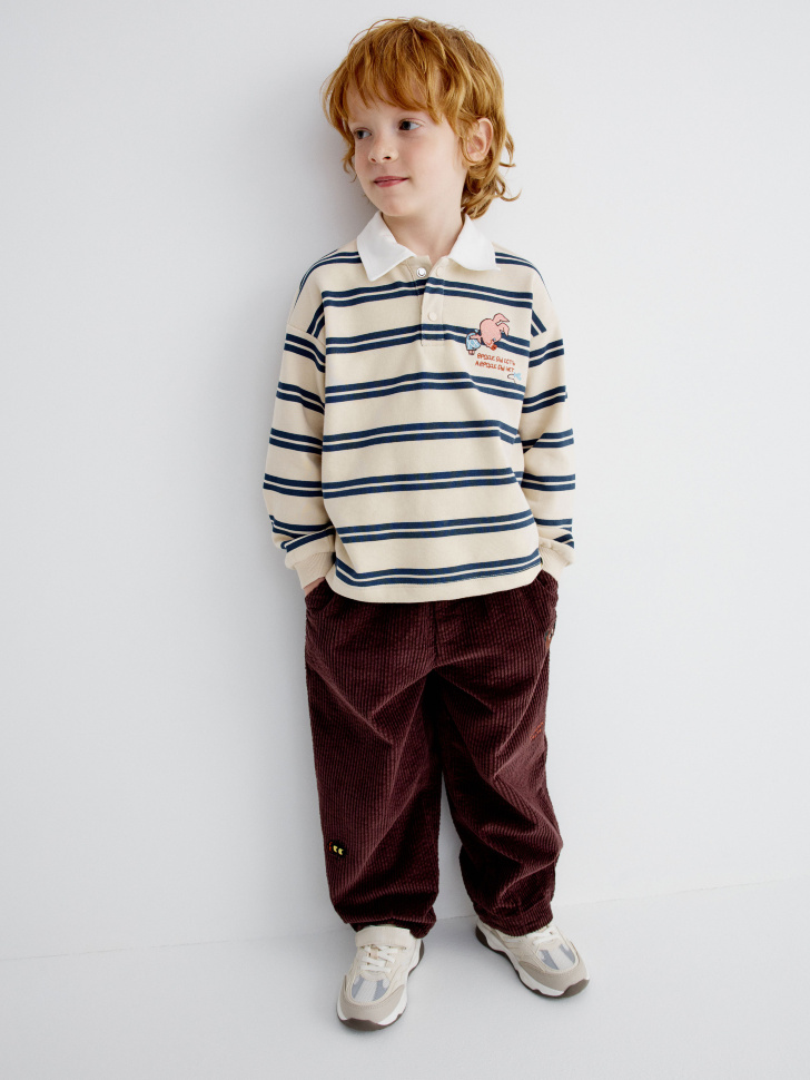 Вельветовые брюки SELA x Союзмультфильм, бордовый, арт. 35126