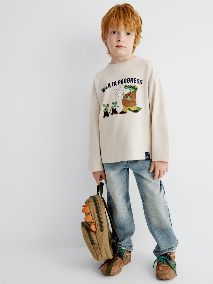 лонгслив детский с принтом  x союзмультфильм от бренда sela вид слева