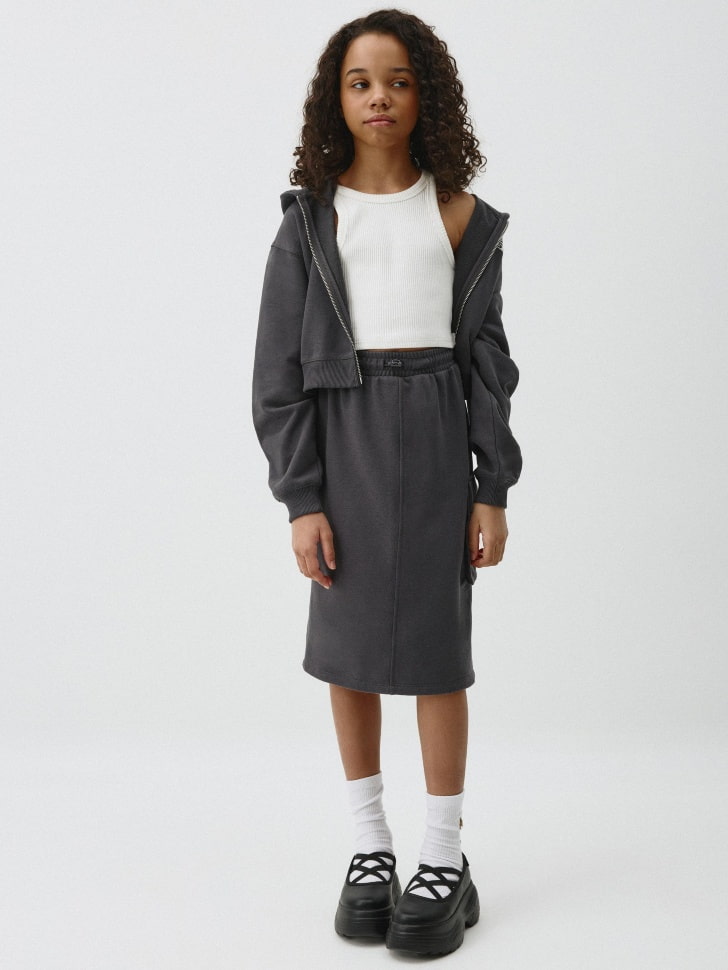 

Трикотажная юбка миди для девочек