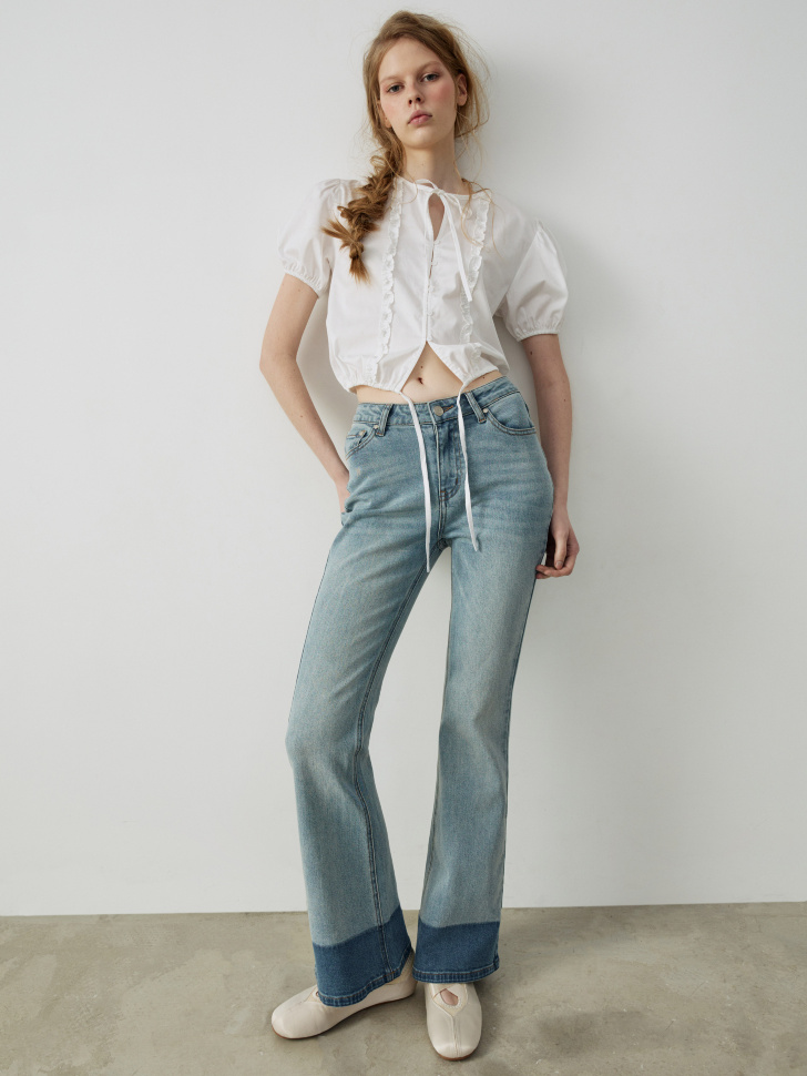 Джинсы клеш SELA Young, голубой, арт. 41121