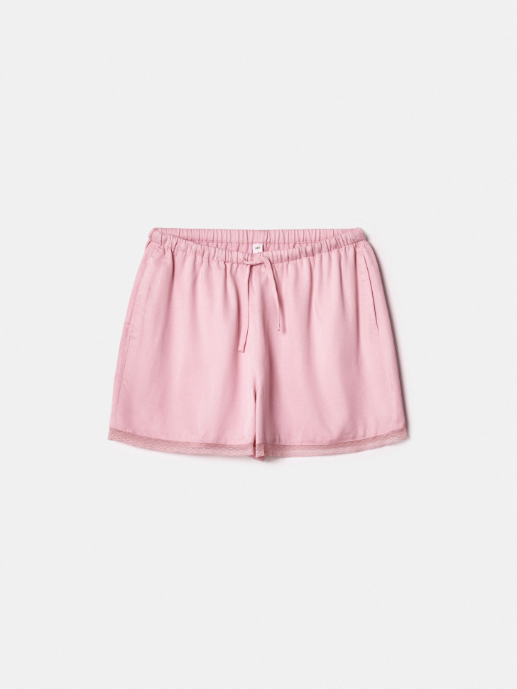 Короткие шорты Sela из сатиновой вискозы для девочек, розовый, арт. 41970