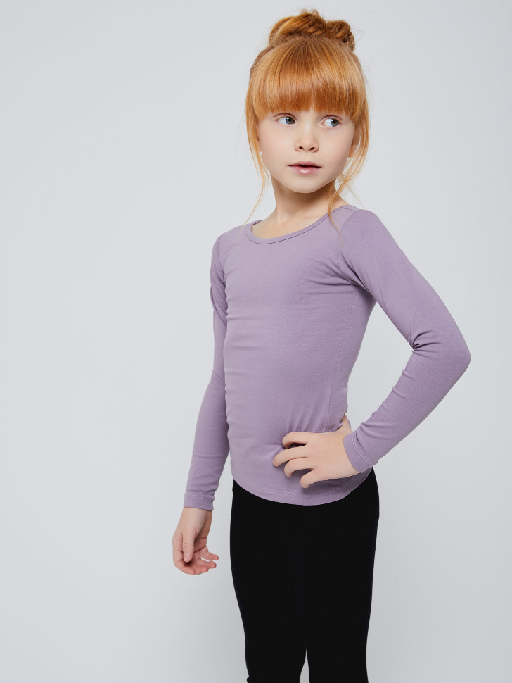 Базовый лонгслив для девочек (фиолетовый, 104/ 4-5 YEARS) от Sela
