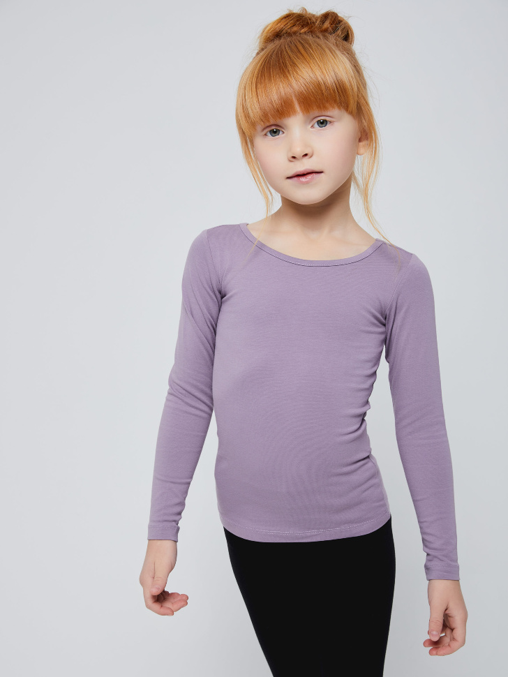 Базовый лонгслив для девочек (фиолетовый, 98/ 3-4 YEARS) от Sela