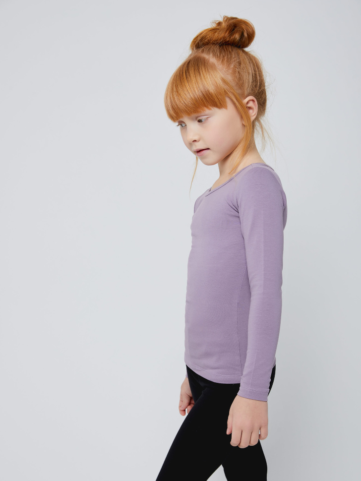 Базовый лонгслив для девочек (фиолетовый, 104/ 4-5 YEARS) от Sela
