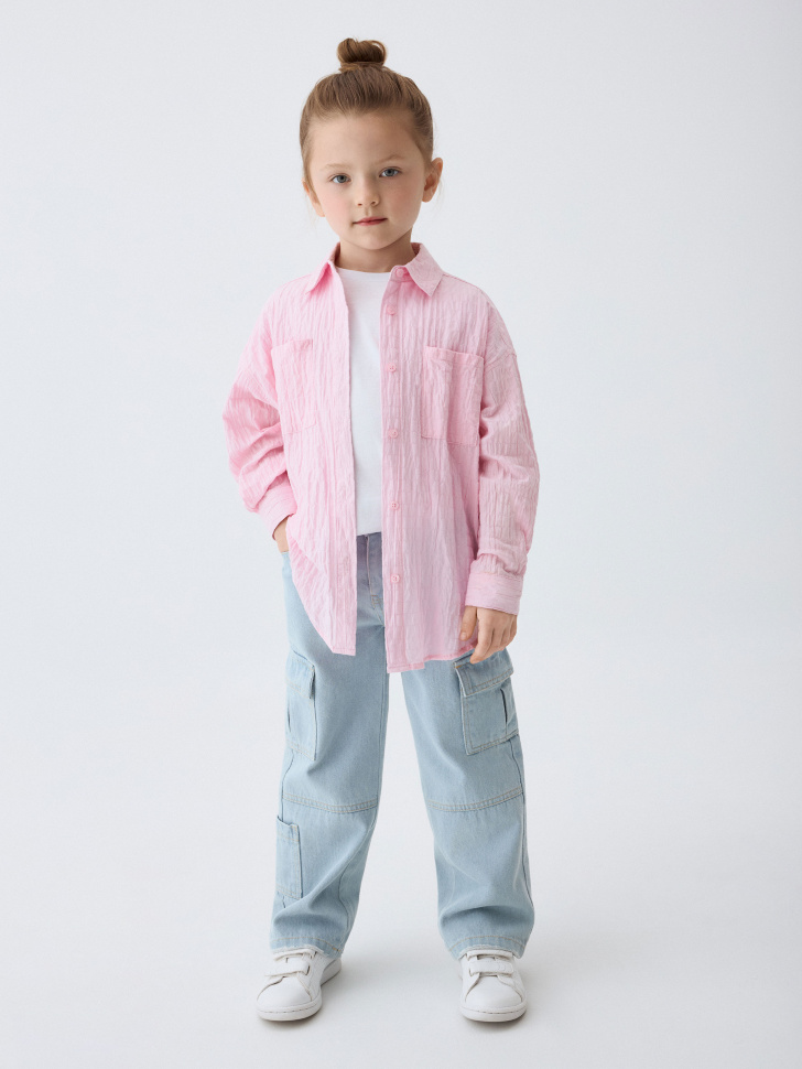 

Рубашка из жатого хлопка для девочек