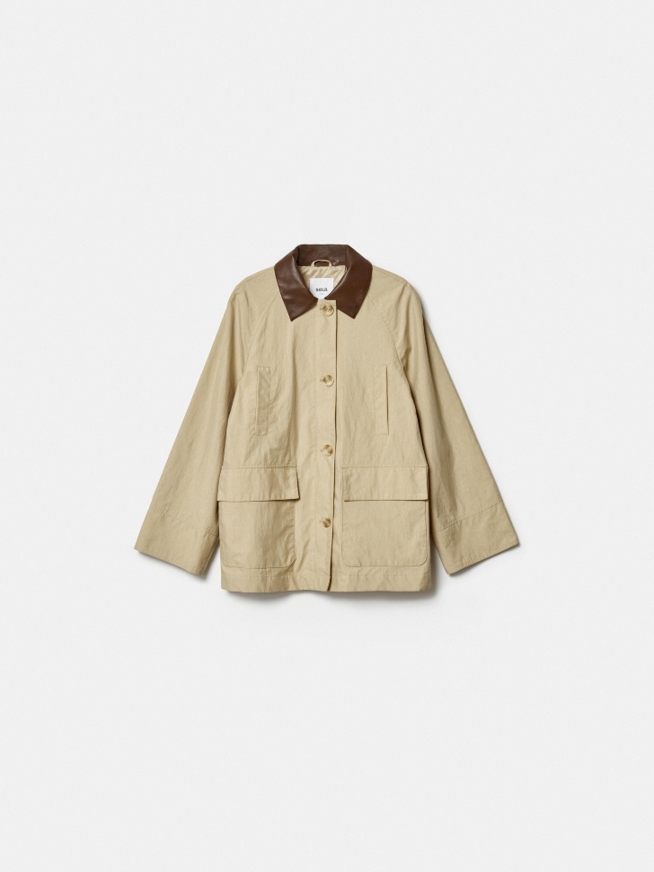 Куртка SELA с контрастным воротником, бежевый, арт. 50453