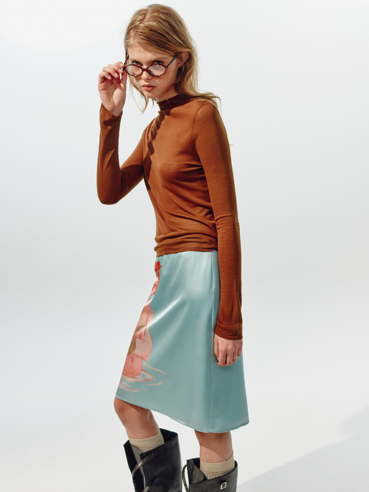 Водолазка SELA Young, коричневый, арт. 45013