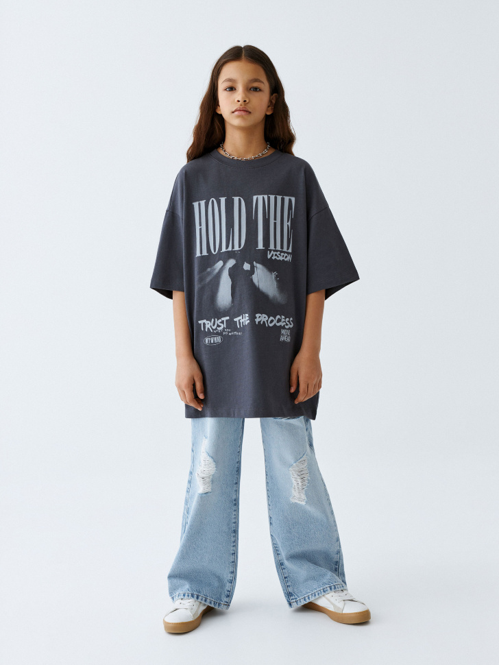 

Рваные джинсы Loose Fit для девочек