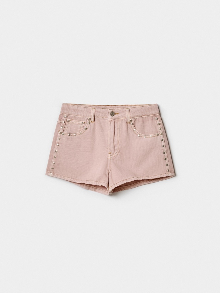 Джинсовые шорты Sela с заклепками, розовый, арт. 53647
