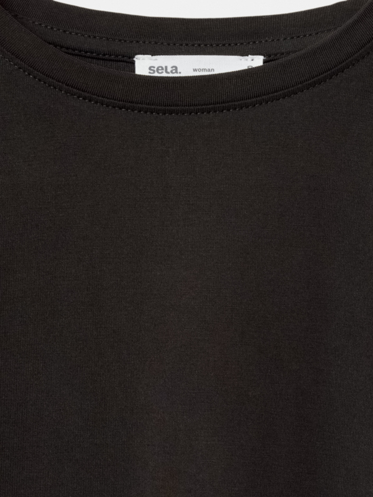 лонгслив приталенный из смесовой вискозы из вискозы спереди