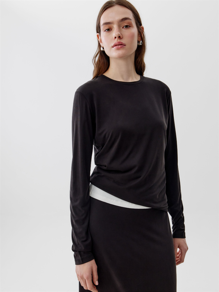 лонгслив приталенный из смесовой вискозы 4640611051372 фотография