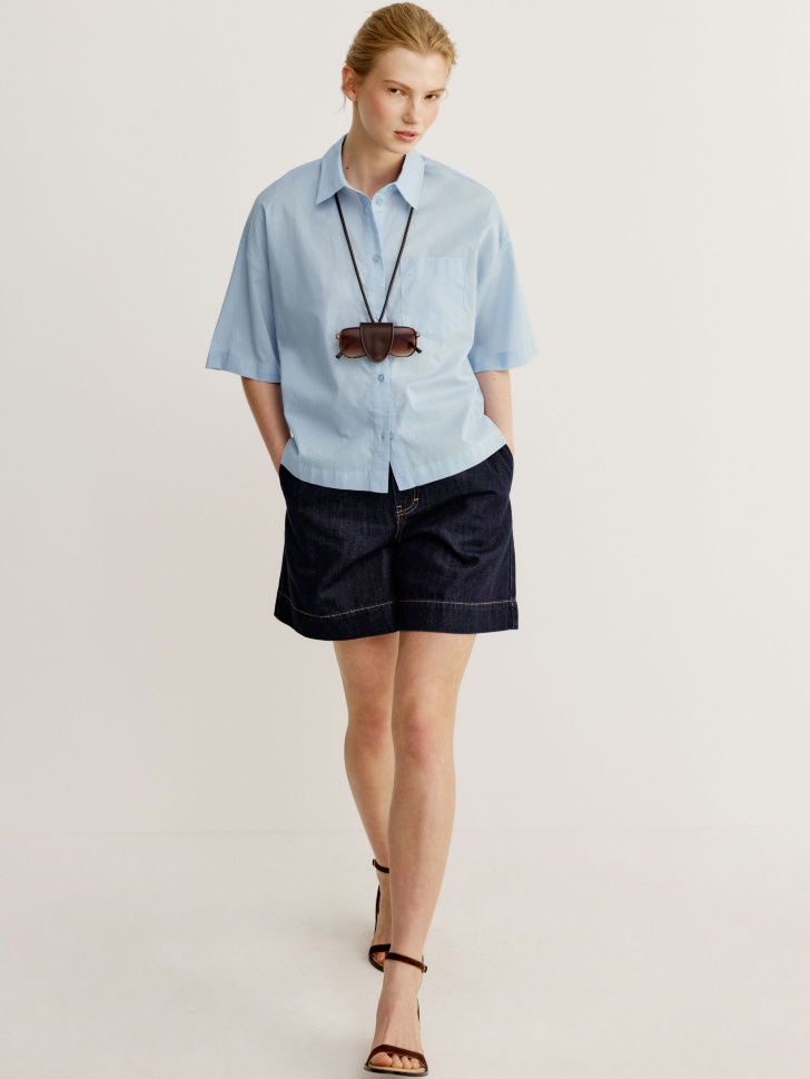 Джинсовые шорты Sela с высокой посадкой, синий, арт. 52084