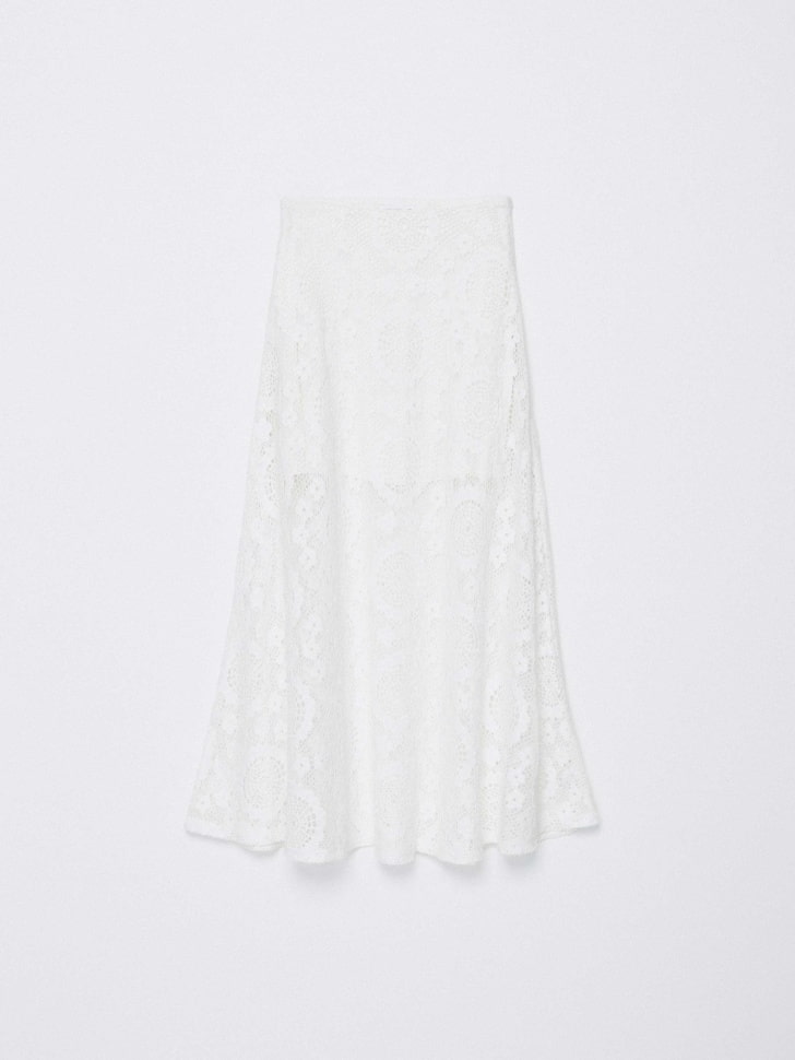 Юбка макси Sela кроше, белый, арт. 55030