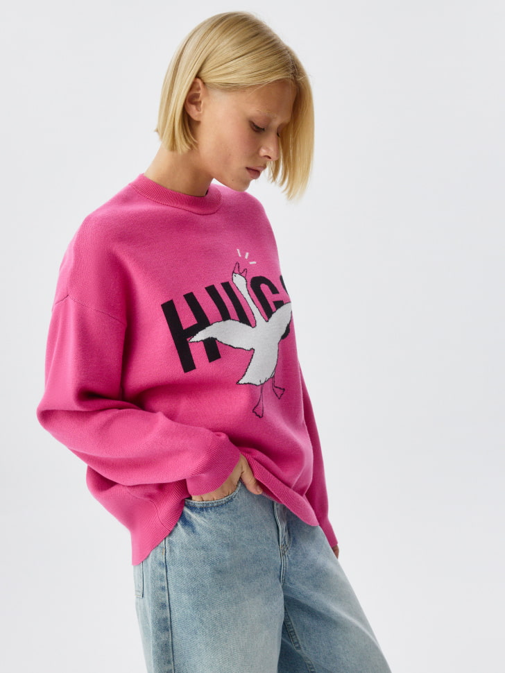 вязаный джемпер с жаккардовым принтом по цене 2599 руб вид справа