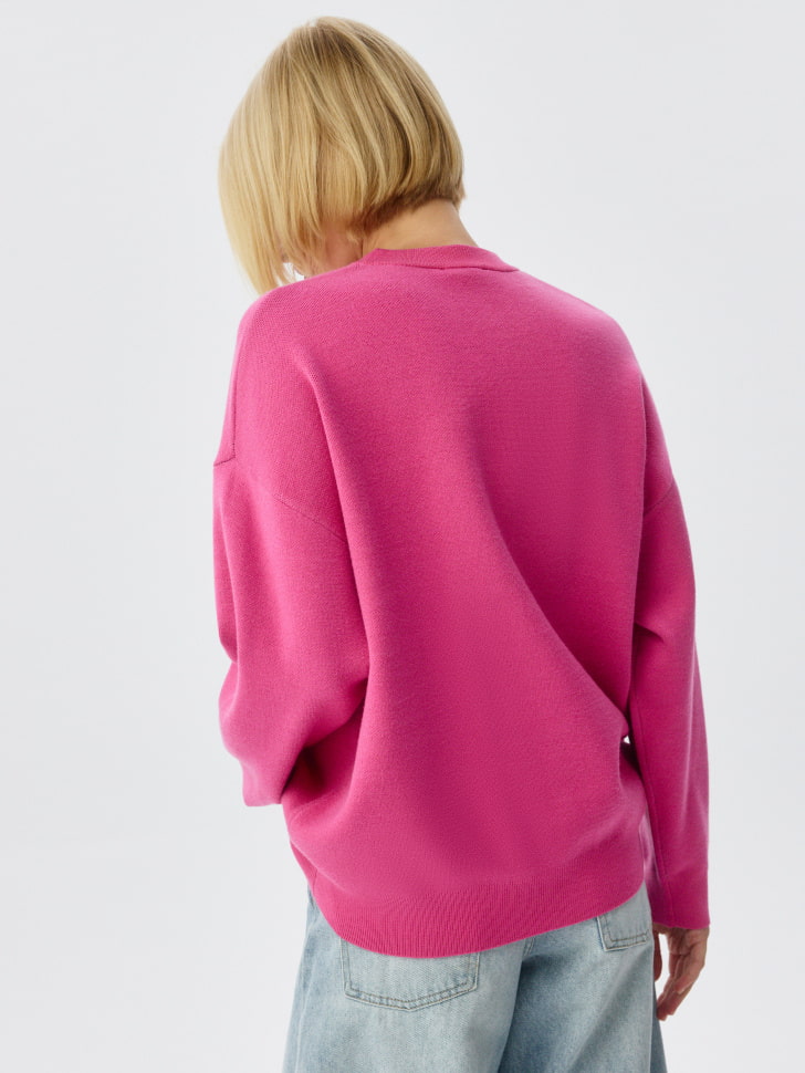 вязаный джемпер с жаккардовым принтом из россии вид сбоку