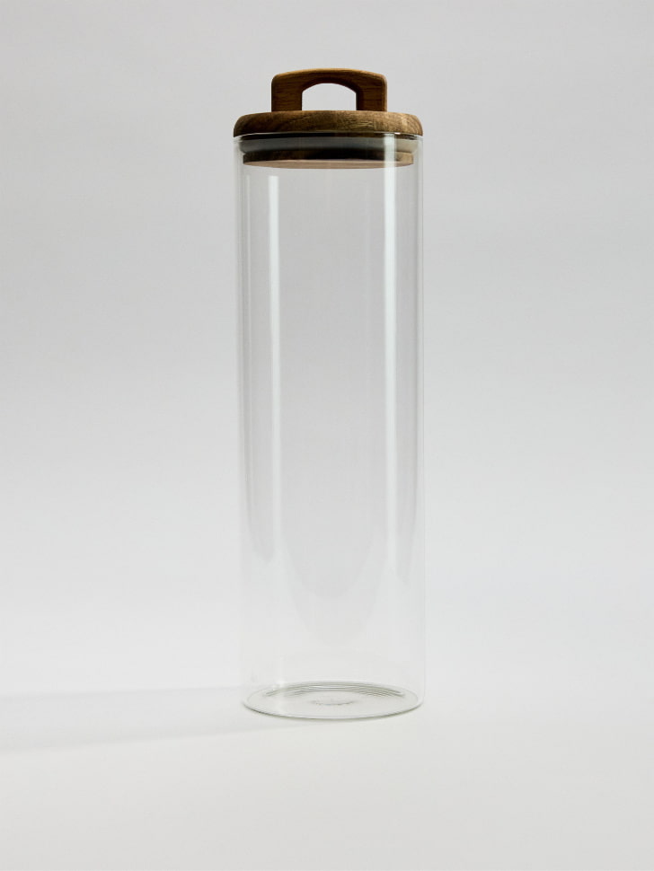 Стеклянный контейнер для хранения продуктов, прозрачный, коричневый, арт. 001