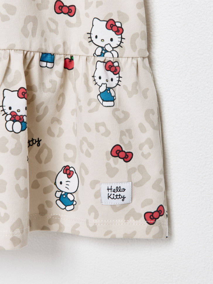Трикотажное платье с принтом Hello Kitty для девочек. Фото №7