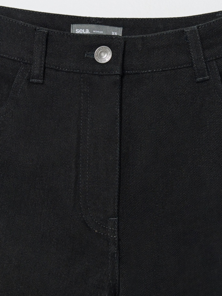 прямые брюки из хлопка с эффектом стирки 4610517317568 по акции