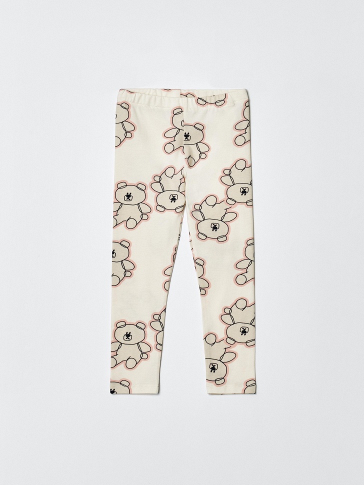 Леггинсы SELA с принтом Мишки для девочек, бежевый, арт. 34512