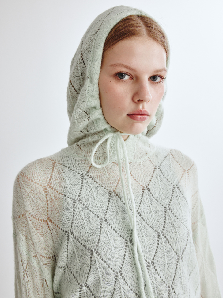 вязаное худи с содержанием шерсти из линейки  young по цене 3699 руб вид справа