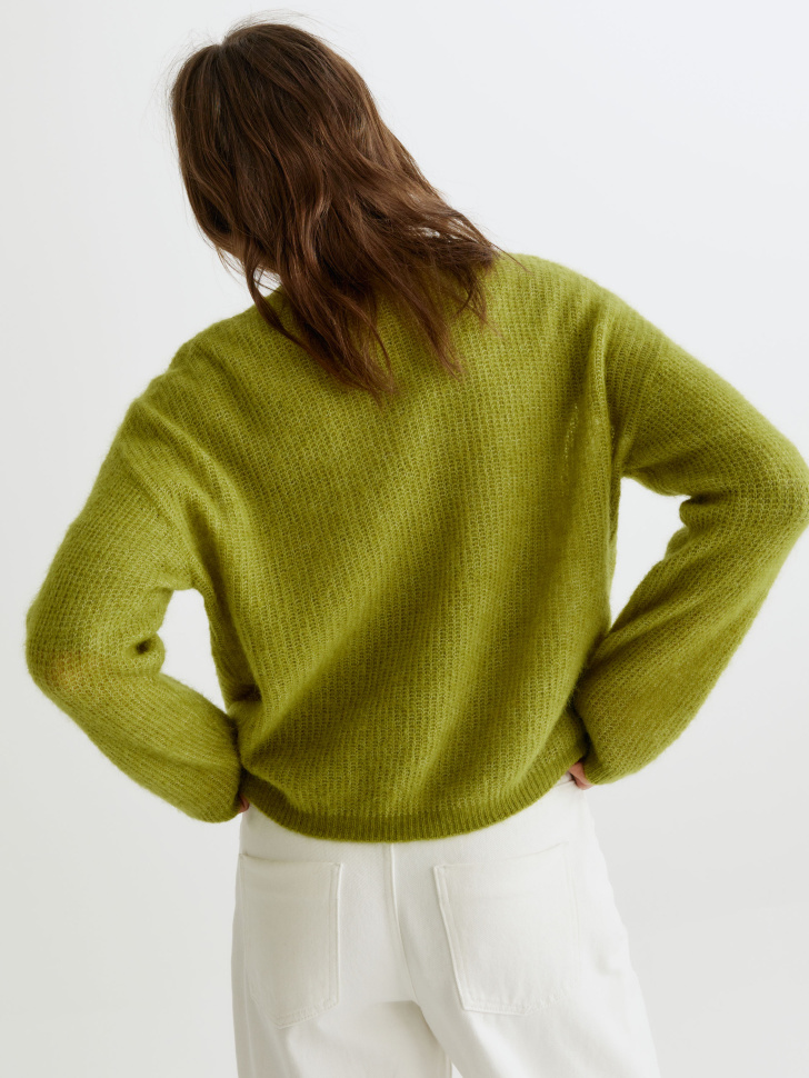 джемпер с содержанием шерсти и мохера из россии вид сбоку