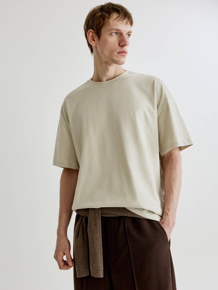 Базовая футболка Sela REGULAR FIT, бежевый, арт. 35812