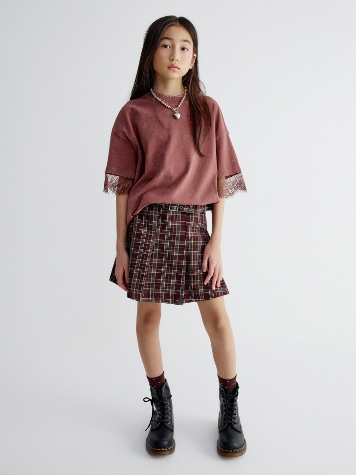 

Юбка-шорты в клетку для девочек, SL5809051510