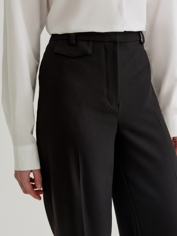 костюмные брюки клеш со стрелками из россии вид сбоку