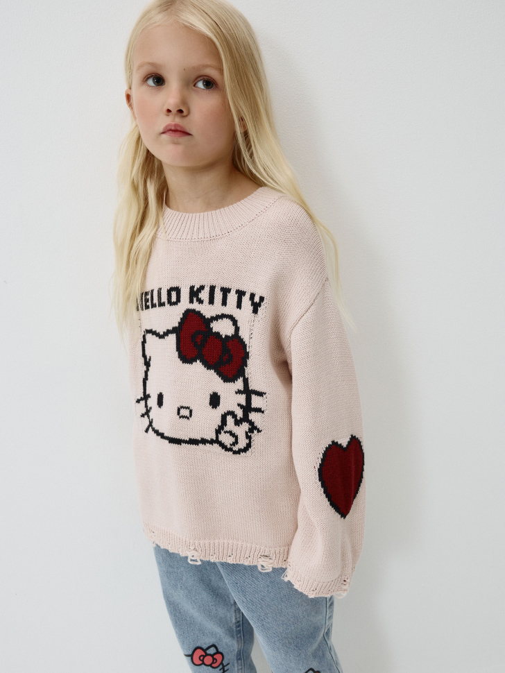 

Вязаный джемпер с принтом Hello Kitty для девочек