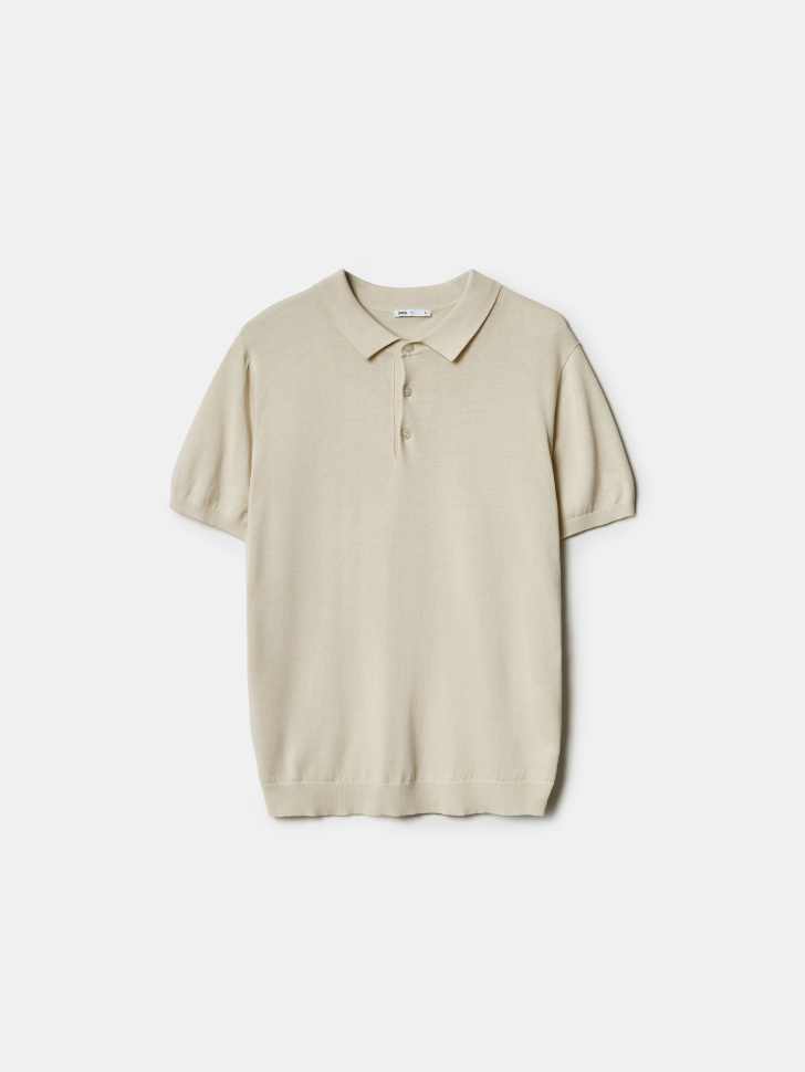 Поло SELA трикотажное с коротким рукавом, бежевый, арт. 42882