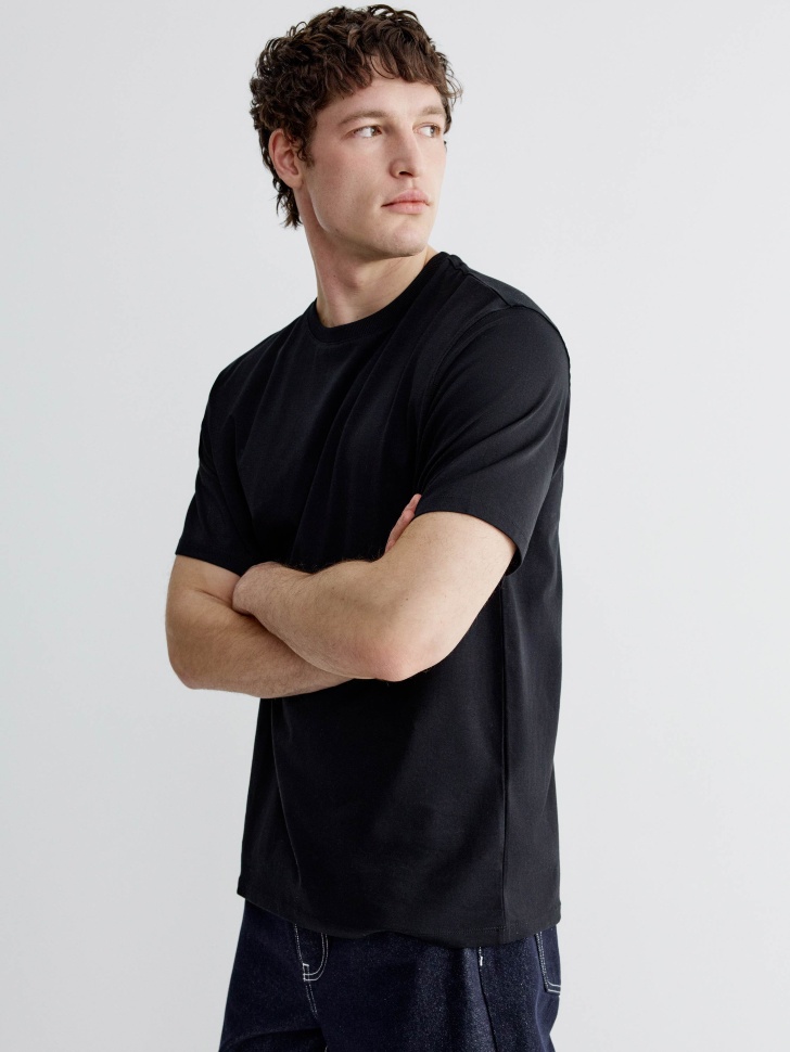 Футболка SELA Mateo Regular fit базовая, черный, арт. 41846