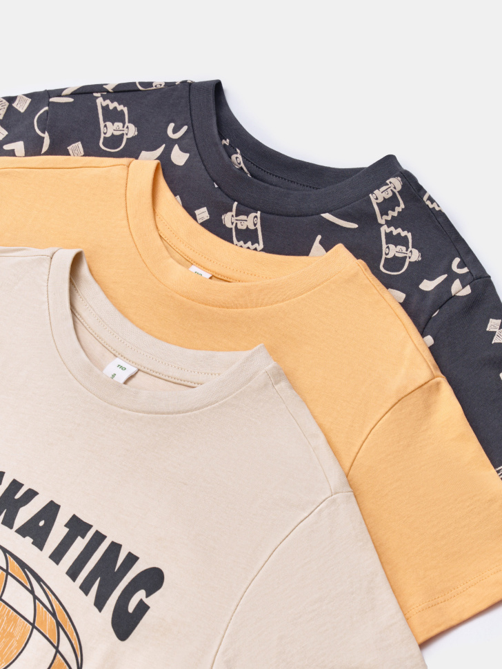 набор из 3 футболок для мальчиков из хлопка спереди