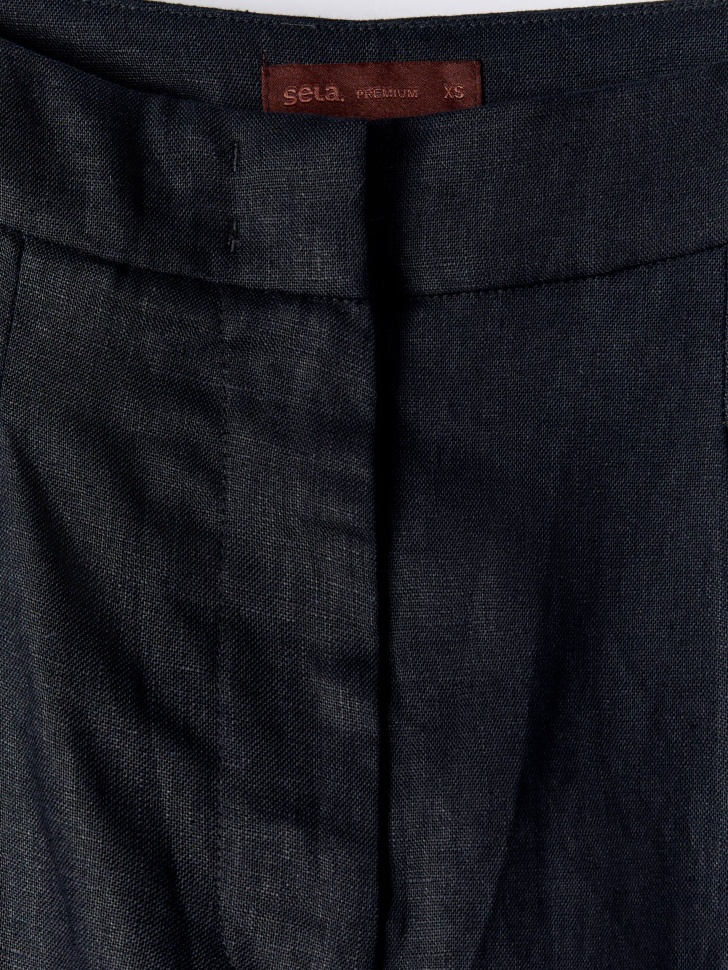 широкие брюки из льна премиум качества от бренда sela вид слева