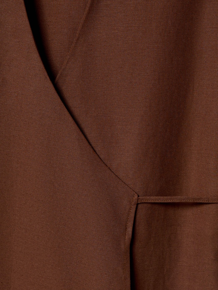 топ с запахом из смесового льна универсального стиля с лицевой стороны