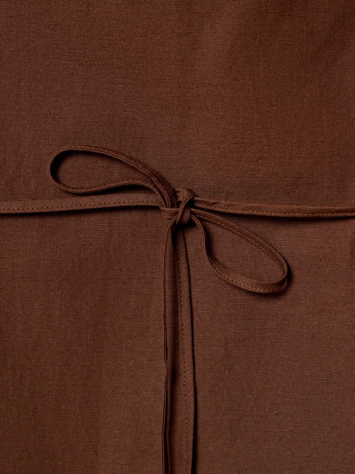 топ с запахом из смесового льна для взрослого возраста с изнаночной стороны