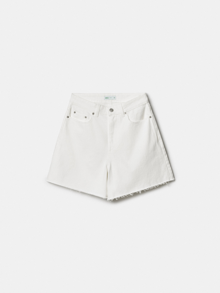 Джинсовые шорты Sela с необработанным краем, белый, арт. 50470
