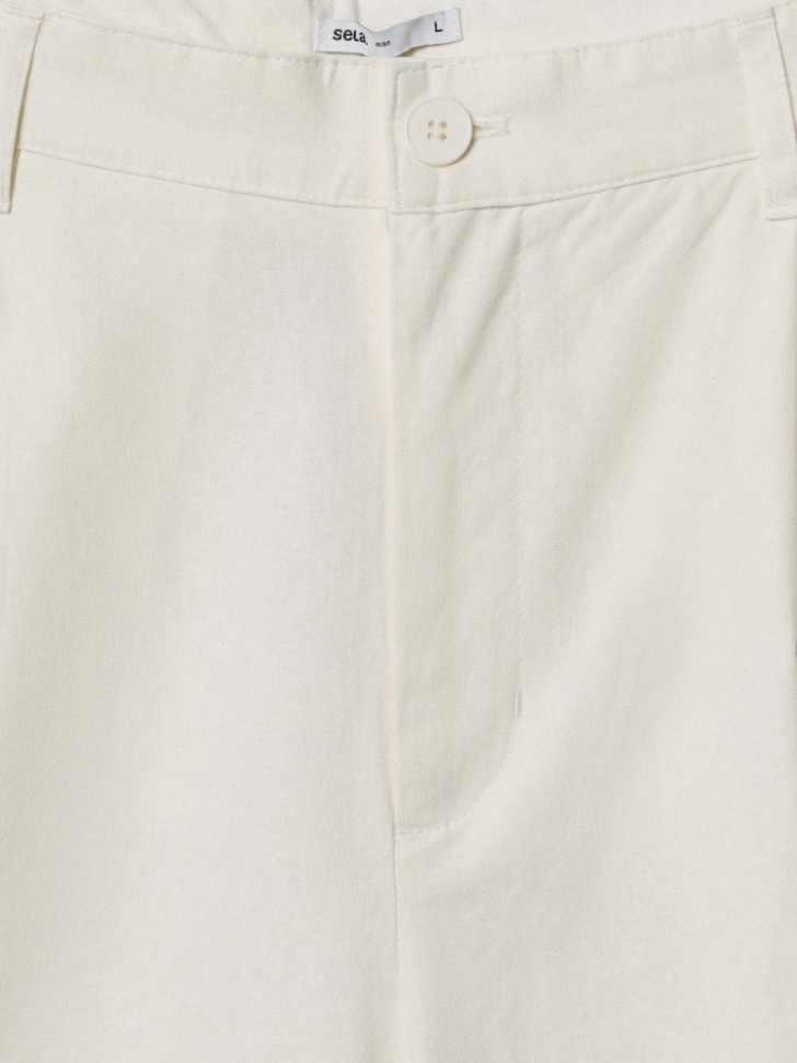 шорты из смесового льна из хлопка спереди