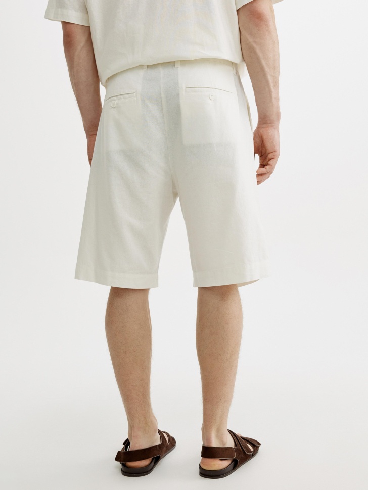 шорты из смесового льна из россии вид сбоку