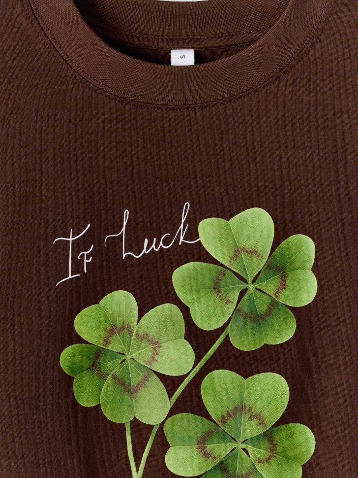 футболка с принтом прямого кроя от бренда sela вид слева