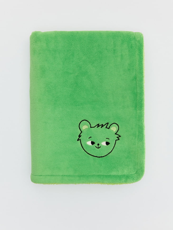 Детский флисовый плед с Вигге, зеленый, арт. fls001